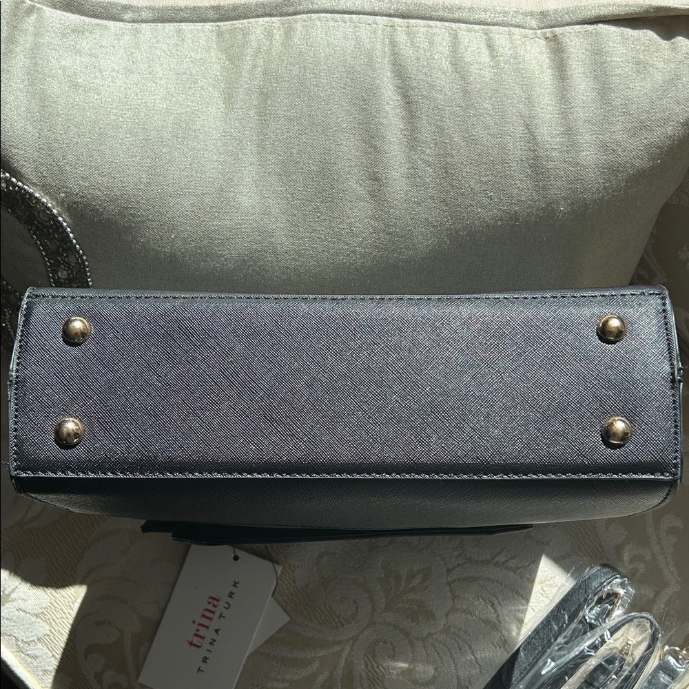 Trina Turk Black Satchel Bag with Optional Shoulder Strap NWT - Picture 6 of 9
